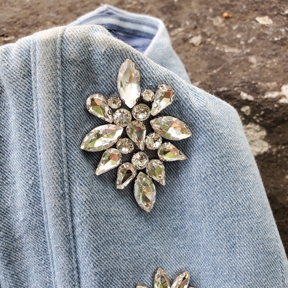 Maraya Denim Diamond Mini Dress in Blue Denim Bronx and Banco Sz 4 SMALL - Picture 12 of 14